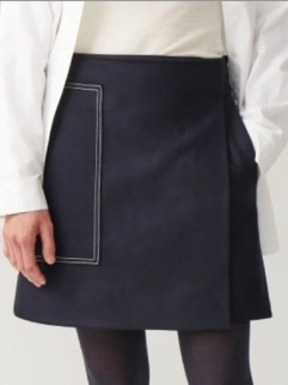 COS Navy Wool Mini Skirt Size 0